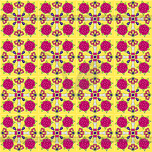 Day of Dead mexican talavera ceramic tile pattern - vector image