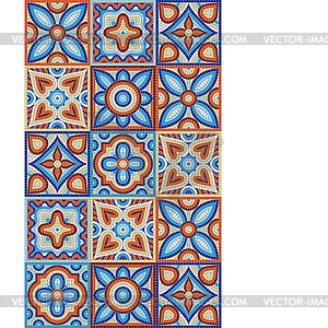 Ancient mosaic ceramic tile pattern - vector image