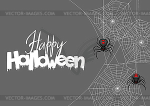 Background with black widow spiders - vector clip art