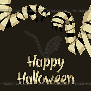 Happy Halloween greeting card with mummy - vector clipart