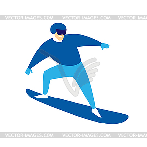 Snowboarder jumping man - vector clip art