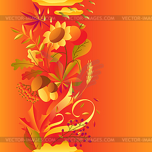 Seamless pattern with stylized autumn items - vector clip art