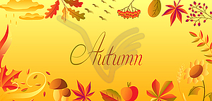 Background with stylized autumn items - vector clipart