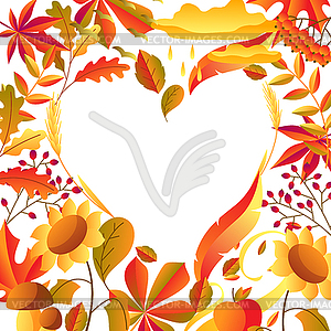 Background with stylized autumn items - vector clipart