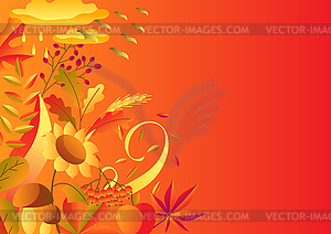 Background with stylized autumn items - vector clipart / vector image