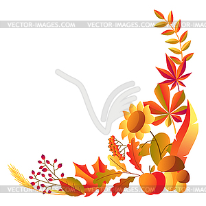 Background with stylized autumn items - vector image