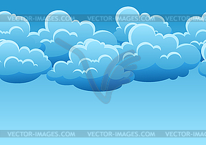 Seamless pattern with blue clouds - vector image