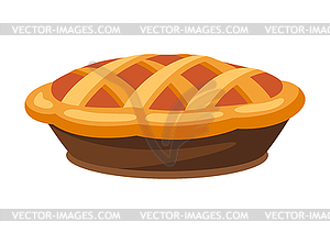 Happy Thanksgiving turkey pie - vector image