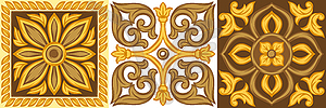 Итальянская керамическая плитка. Этнический народный орнамент - векторизованное изображение