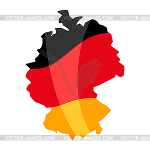 Map in colors of German flag - vector clipart / vector image