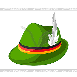 Hunting hat with feather and flag - vector image