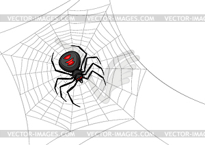 Background with black widow spider - vector clip art