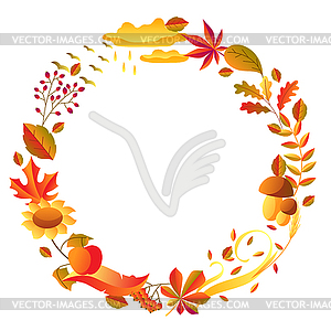 Background with stylized autumn items - vector clipart