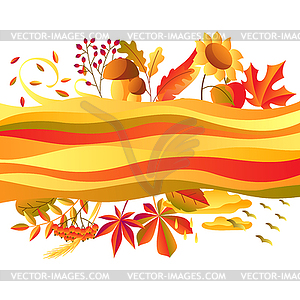 Background with stylized autumn items - vector clip art