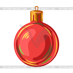 Red christmas ball - vector clipart