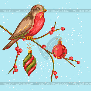 Merry Christmas invitation or greeting card - vector image