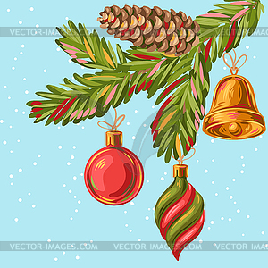 Merry Christmas invitation or greeting card - vector clip art
