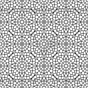 Ancient mosaic ceramic tile pattern - white & black vector clipart