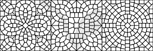 Ancient mosaic ceramic tile pattern - vector image