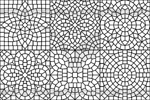 Ancient mosaic ceramic tile pattern - vector image