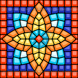 Ancient mosaic ceramic tile pattern - color vector clipart