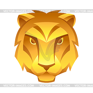 Знак зодиака Лев, золотой символ гороскопа - векторное изображение EPS