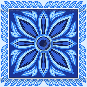 Italian ceramic tile pattern. Ethnic folk ornament - vector image