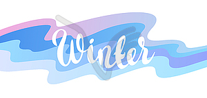 Background with winter lettering - vector image