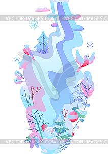 Background with winter items - vector image