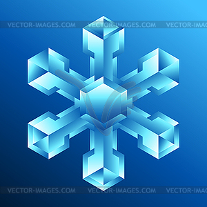 Crystal snowflake - vector image