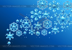 Card with crystal snowflakes - vector image