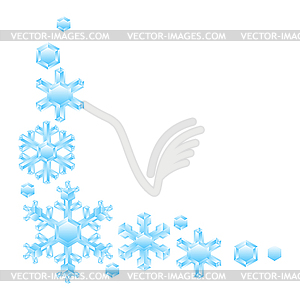 Decoration with crystal snowflakes - vector clipart