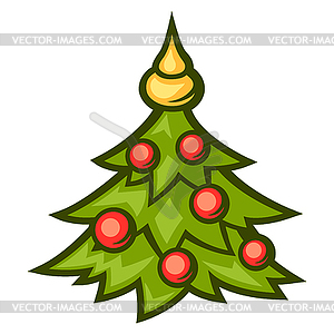 Christmas tree with decorations - vector clipart