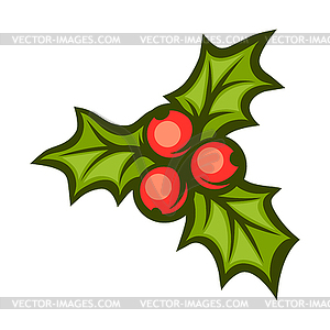 Holly branch with berries - vector EPS clipart