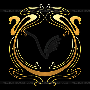 Frame with Art Nouveau ornament - vector clipart