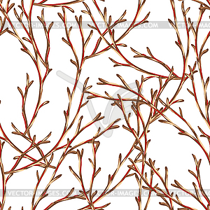 Seamless pattern with dry branches - vector clipart