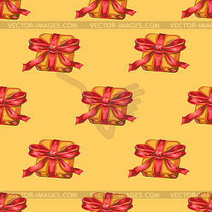 Seamless pattern with gift boxes - vector EPS clipart