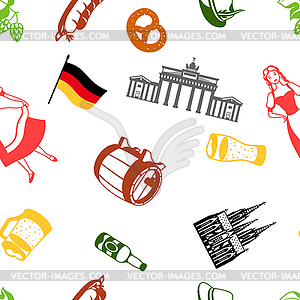 German seamless pattern. Germany national - vector clip art