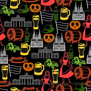 German seamless pattern. Germany national - vector image