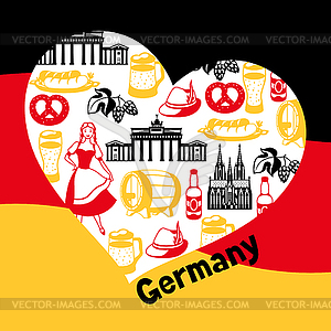 Немецкий дизайн фона. Германия национальная - изображение в векторе / векторный клипарт