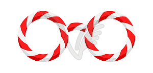 Счастливого Рождества полосатые очки с рисунком - векторизованное изображение