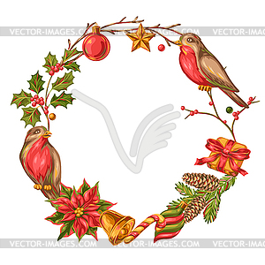 Merry Christmas frame design - vector image