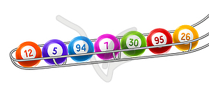 Бинго или лотереи цветные шарики - векторное изображение клипарта