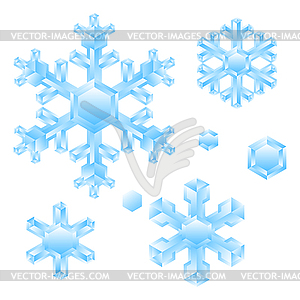 Набор хрустальных снежинок - изображение в формате EPS