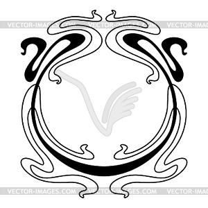 Frame with Art Nouveau ornament - vector clipart