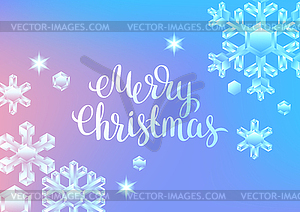 Card with crystal snowflakes - stock vector clipart