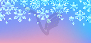 Card with crystal snowflakes - vector image