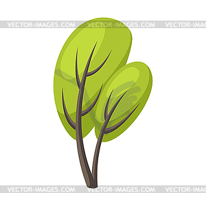 Spring or summer stylized tree with green leaves - royalty-free vector image