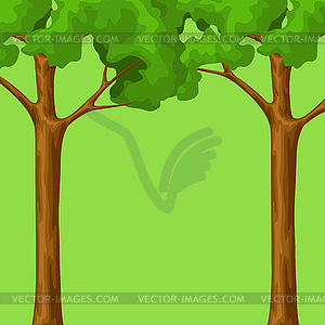 Spring or summer background with stylized trees - vector clipart
