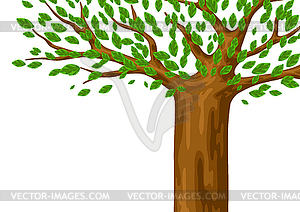 Spring or summer background with stylized trees - vector image